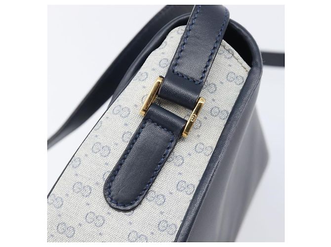 GUCCI Micro GG Supreme Shoulder Bag PVC Navy Gold 007 58 0074 - vista 10
