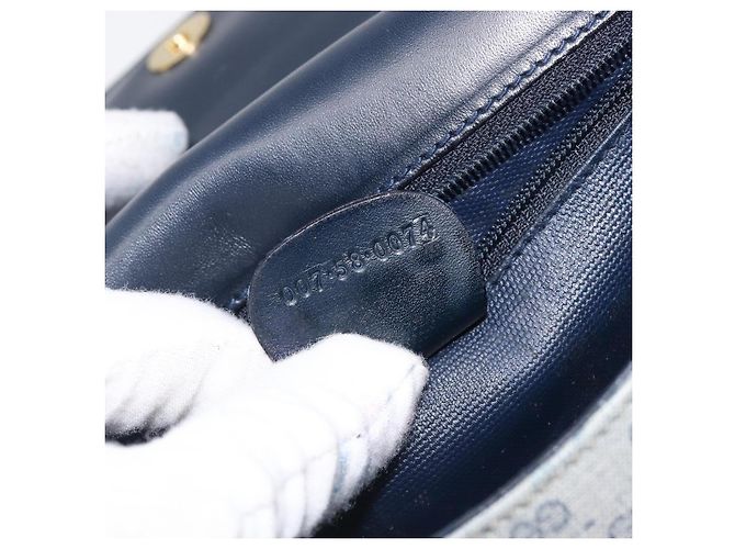 GUCCI Micro GG Supreme Shoulder Bag PVC Navy Gold 007 58 0074 - vista 12