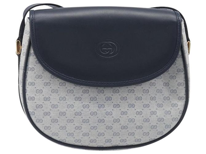 GUCCI Micro GG Supreme Shoulder Bag PVC Navy Gold 007 58 0074 - vista 13