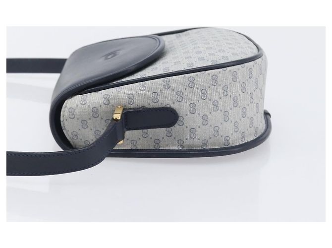GUCCI Micro GG Supreme Shoulder Bag PVC Navy Gold 007 58 0074 - vista 4