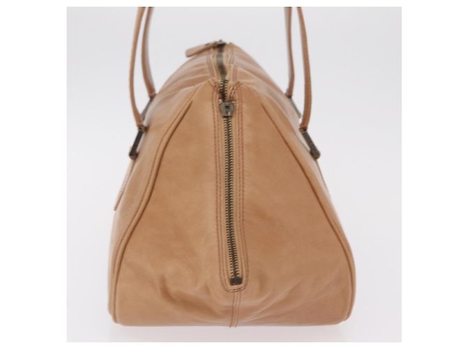 CHANEL COCO Mark Boston Bag Leather Beige Silver CC - vista 4