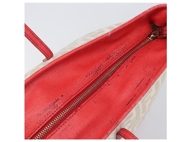FENDI Zucca Canvas Tote Bag Beige Red 8BH185 - vista 14