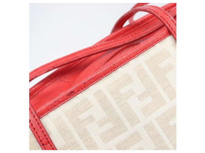 FENDI Zucca Canvas Tote Bag Beige Red 8BH185 - vista 22