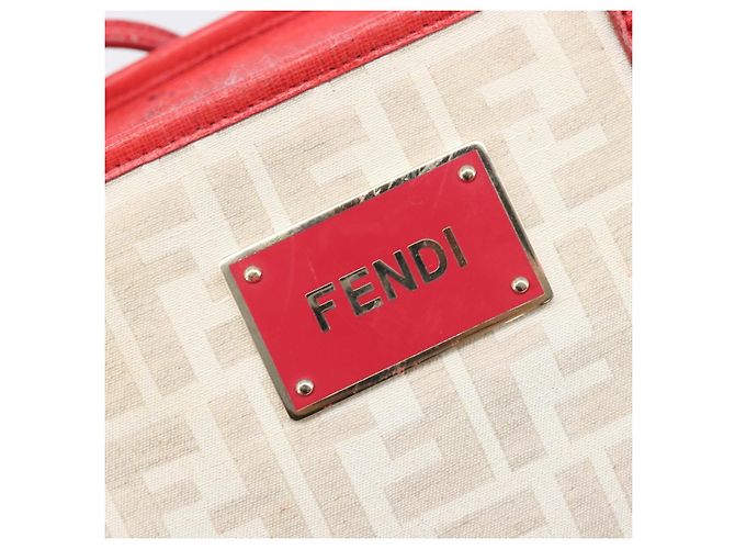 FENDI Zucca Canvas Tote Bag Beige Red 8BH185 - vista 24