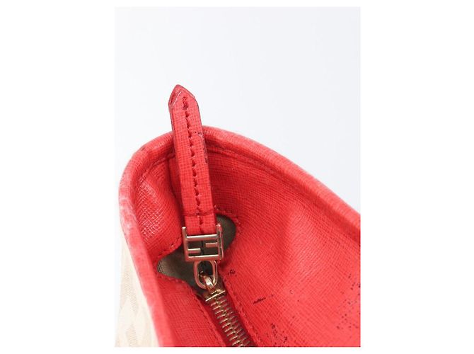 FENDI Zucca Canvas Tote Bag Beige Red 8BH185 - vista 25