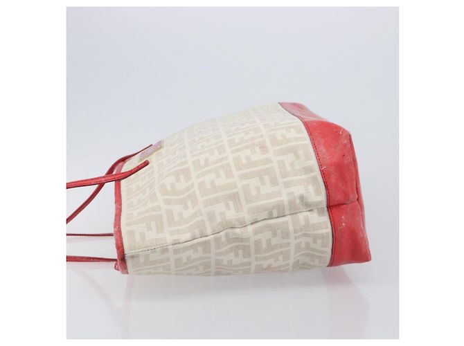 FENDI Zucca Canvas Tote Bag Beige Red 8BH185 - vista 5