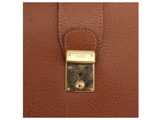 GUCCI Business Bag Leather Brown Gold - vista 18
