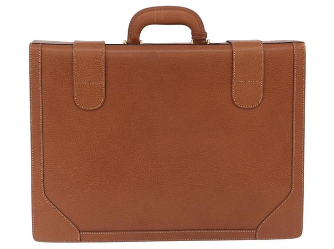 GUCCI Business Bag Leather Brown Gold - vista 2