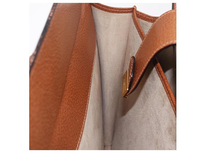 GUCCI Business Bag Leather Brown Gold - vista 25