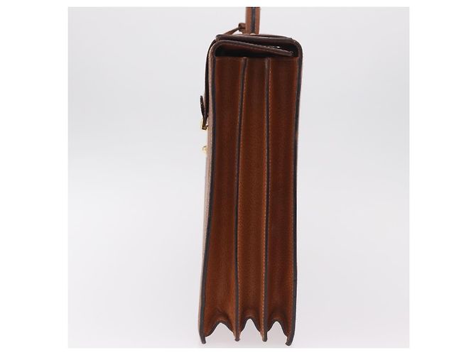 GUCCI Business Bag Leather Brown Gold - vista 3