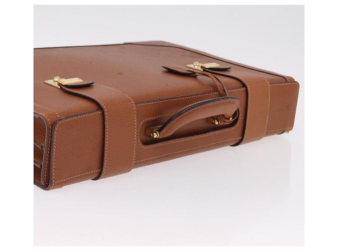 GUCCI Business Bag Leather Brown Gold - vista 6