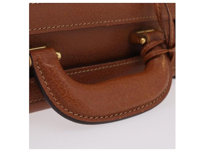 GUCCI Business Bag Leather Brown Gold - vista 7