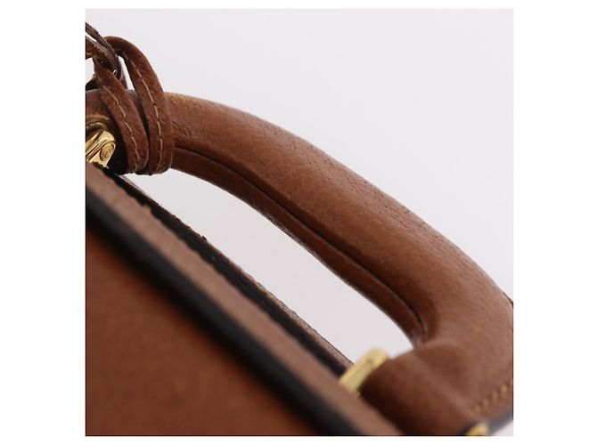 GUCCI Business Bag Leather Brown Gold - vista 8