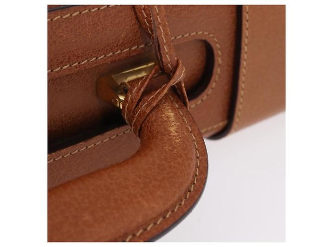 GUCCI Business Bag Leather Brown Gold - vista 9