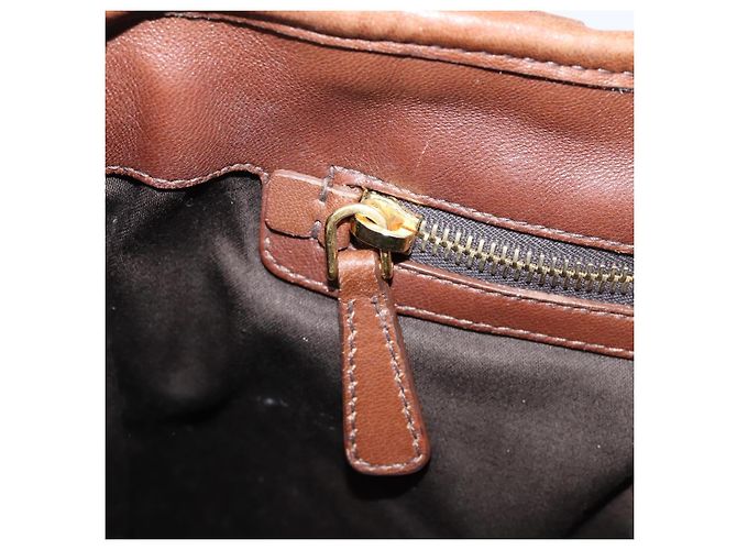 Miu Miu Matelasse Hand Bag Leather 2way Brown Gold - vista 26