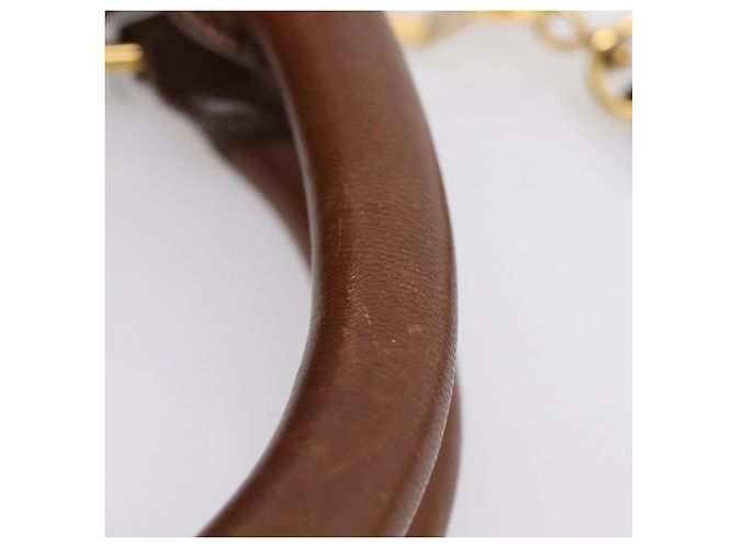 Miu Miu Matelasse Hand Bag Leather 2way Brown Gold - vista 7