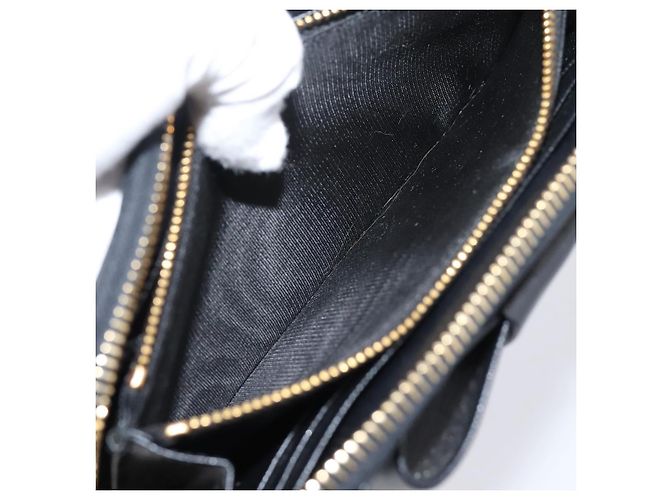 PRADA Cartera larga de piel Saffiano Negro Oro - vista 10