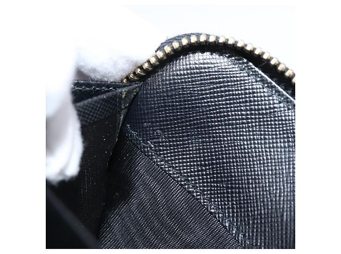 PRADA Cartera larga de piel Saffiano Negro Oro - vista 11