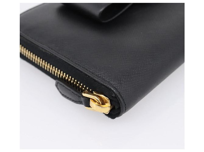 PRADA Cartera larga de piel Saffiano Negro Oro - vista 14