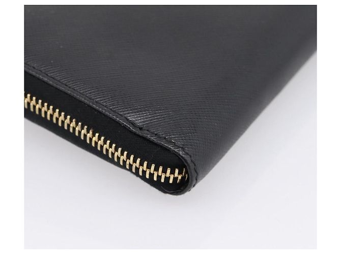 PRADA Cartera larga de piel Saffiano Negro Oro - vista 16