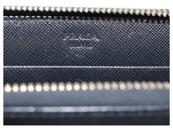 PRADA Cartera larga de piel Saffiano Negro Oro - vista 18