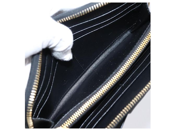 PRADA Cartera larga de piel Saffiano Negro Oro - vista 20