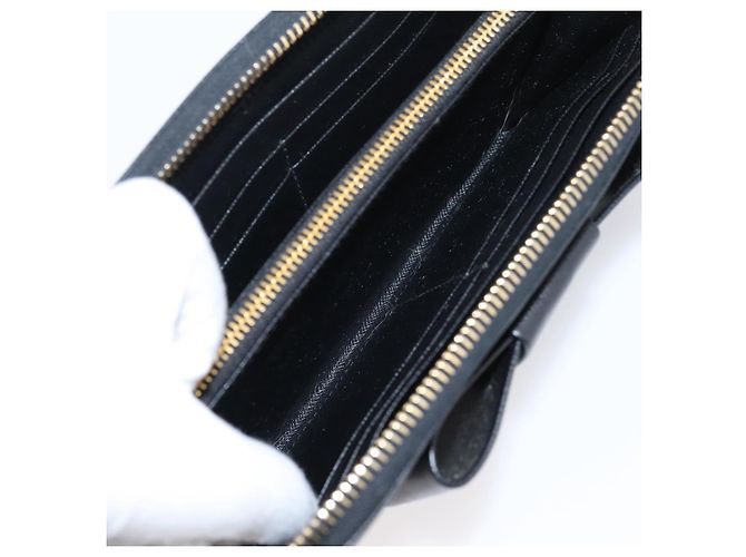 PRADA Cartera larga de piel Saffiano Negro Oro - vista 22