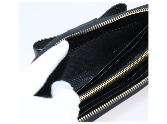PRADA Cartera larga de piel Saffiano Negro Oro - vista 23
