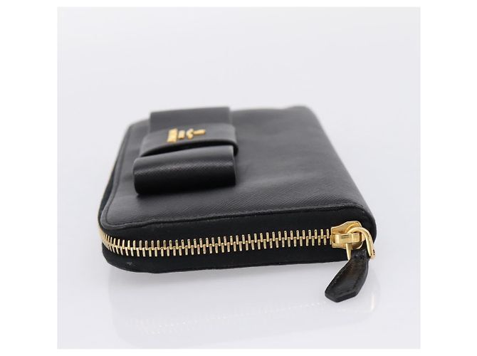 PRADA Cartera larga de piel Saffiano Negro Oro - vista 3