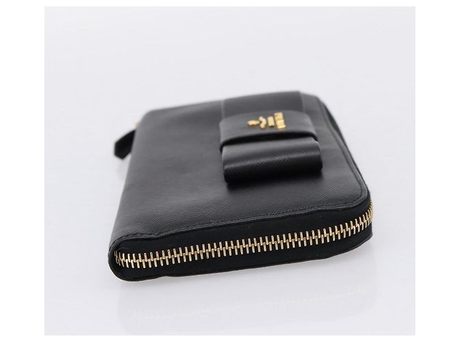 PRADA Cartera larga de piel Saffiano Negro Oro - vista 4