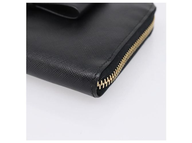 PRADA Cartera larga de piel Saffiano Negro Oro - vista 7