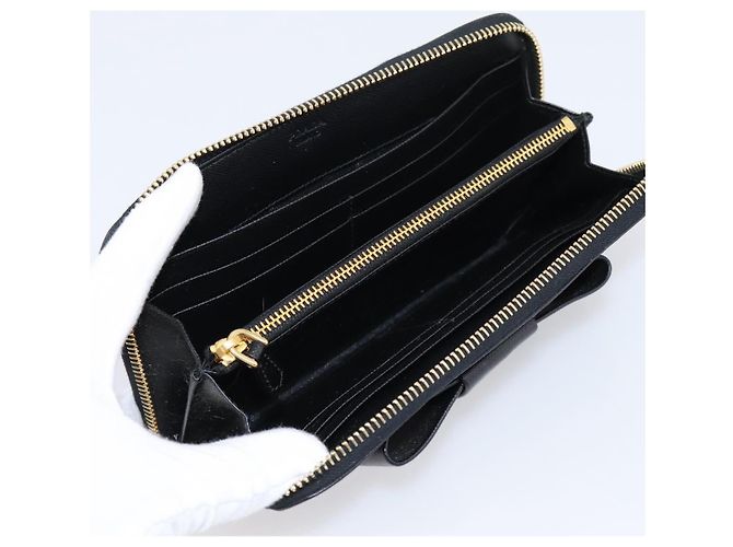 PRADA Cartera larga de piel Saffiano Negro Oro - vista 9