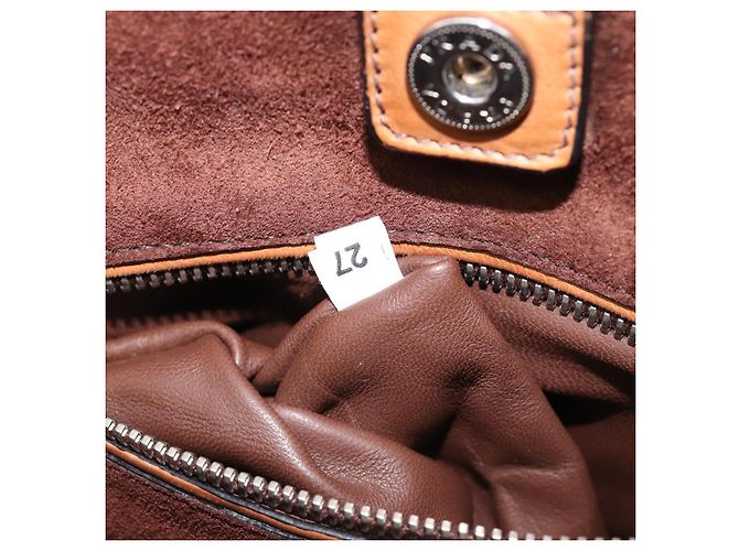 PRADA Hand Bag Leather 2way Brown Silver - vista 11