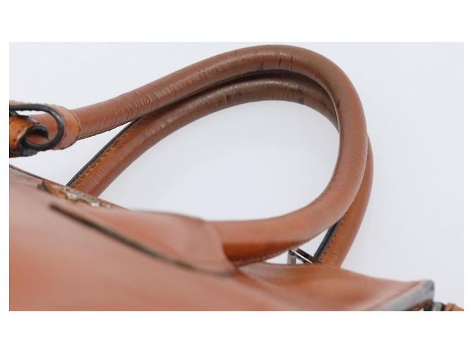 PRADA Hand Bag Leather 2way Brown Silver - vista 14