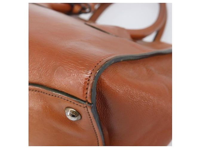 PRADA Hand Bag Leather 2way Brown Silver - vista 17