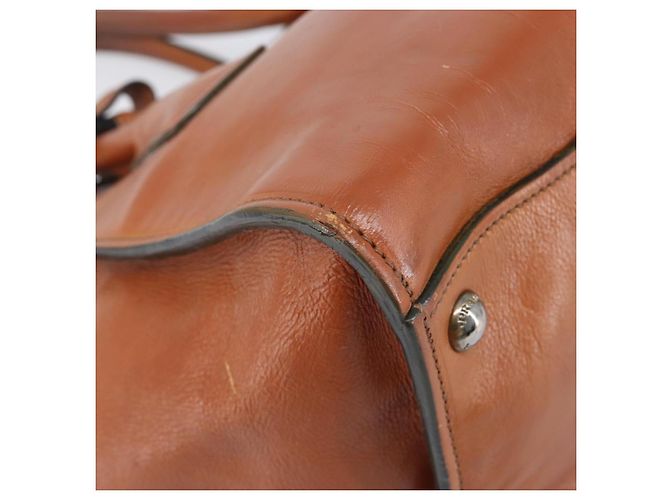 PRADA Hand Bag Leather 2way Brown Silver - vista 18