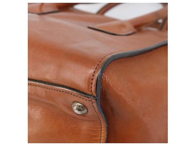PRADA Hand Bag Leather 2way Brown Silver - vista 19