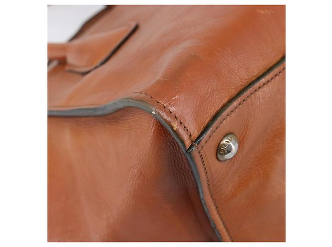PRADA Hand Bag Leather 2way Brown Silver - vista 20