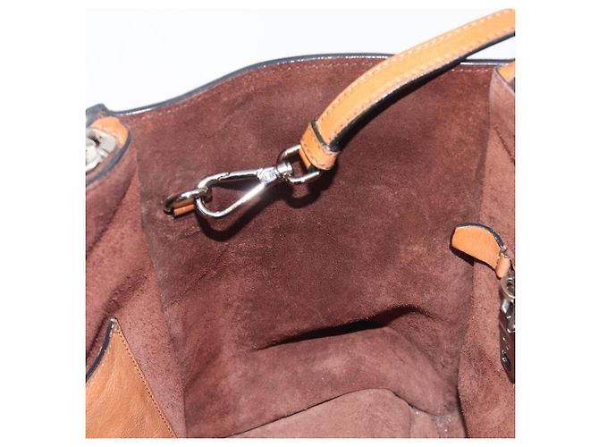 PRADA Hand Bag Leather 2way Brown Silver - vista 27