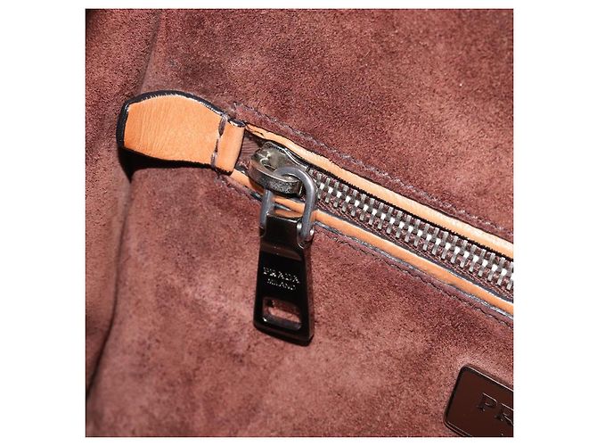 PRADA Hand Bag Leather 2way Brown Silver - vista 28