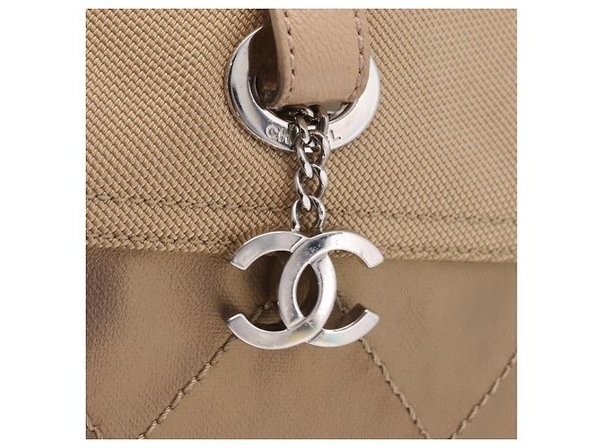 CHANEL Paris Biarritz Tote Bag Canvas Gold Silver CC - Ansicht 18