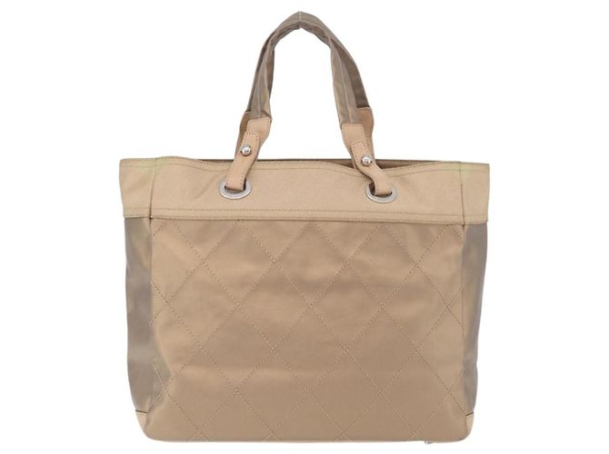 CHANEL Paris Biarritz Tote Bag Canvas Gold Silver CC - Ansicht 2