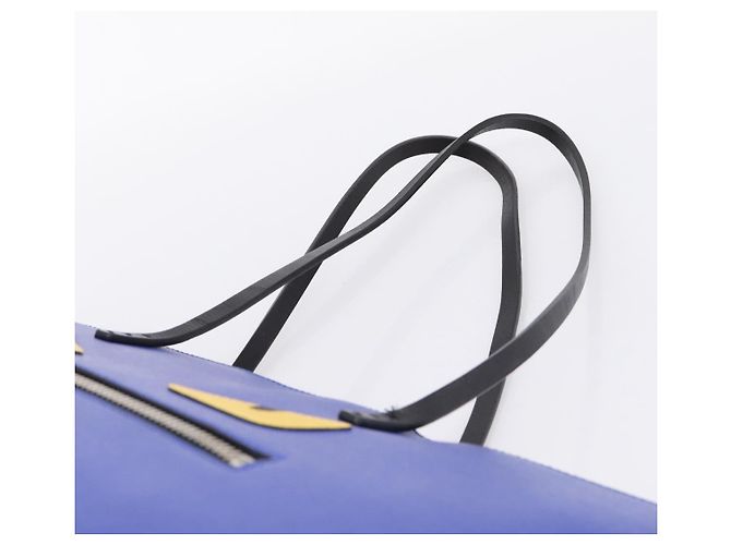 FENDI Monster Tote Bag Leather Blue Silver - vista 15