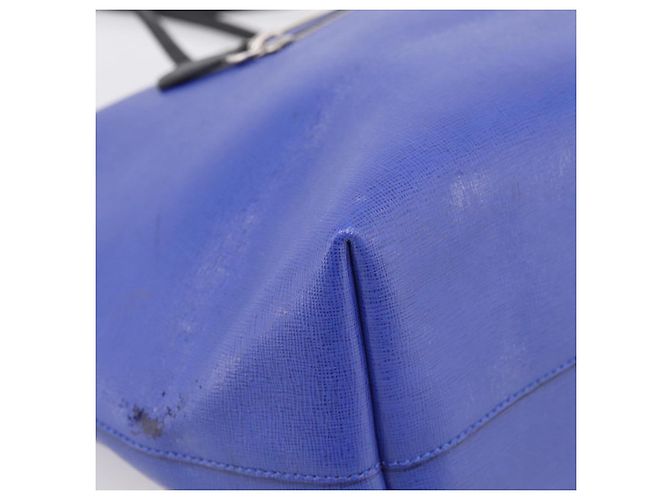 FENDI Monster Tote Bag Leather Blue Silver - vista 17