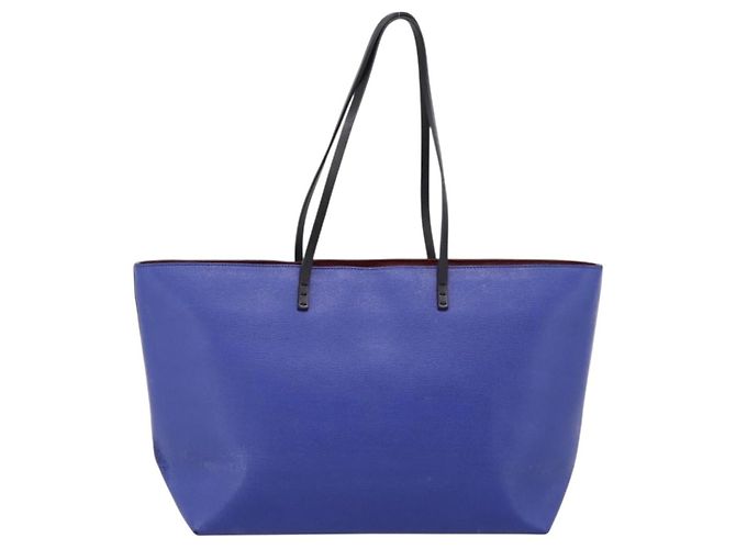 FENDI Monster Tote Bag Leather Blue Silver - vista 2