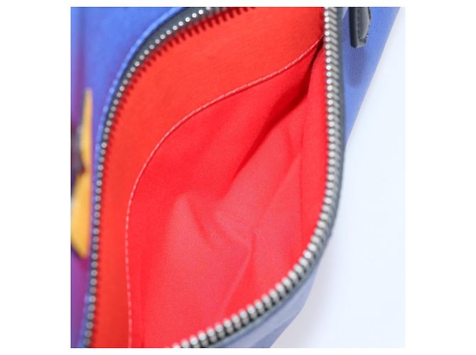 FENDI Monster Tote Bag Leather Blue Silver - vista 26