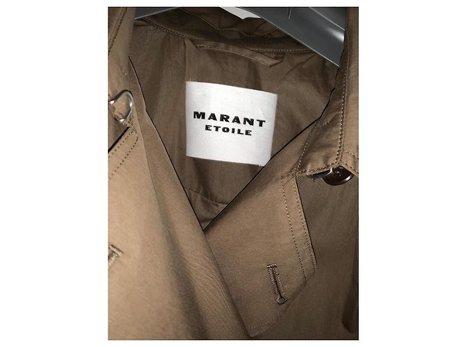 Isabel Marant Etoile Gabardina de algodón y poliamida marrón - vista 3
