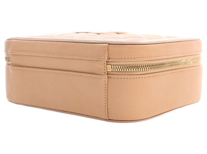 Chanel Beige Medium Caviar CC Filigree Vanity Case - vista 12