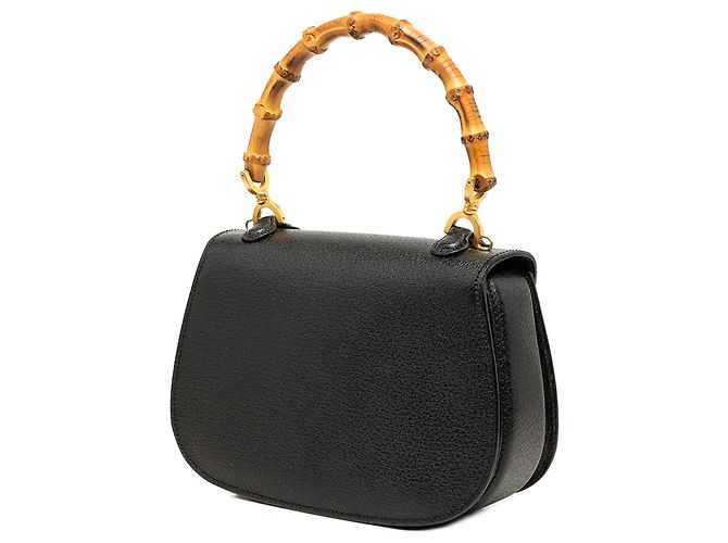 Gucci Black Small Grained Calfskin Bamboo Night - vista 2