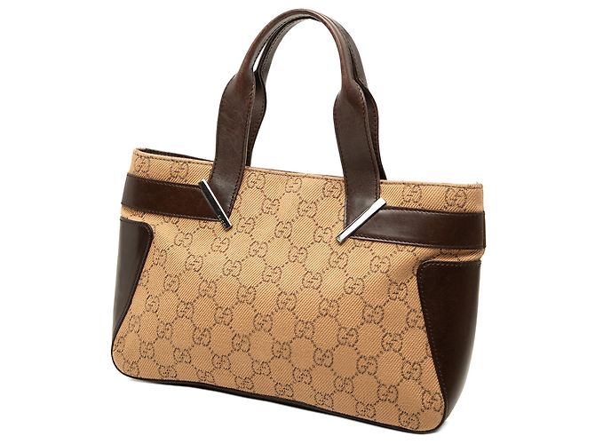 Borsa a mano Gucci in denim GG marrone - vista 2